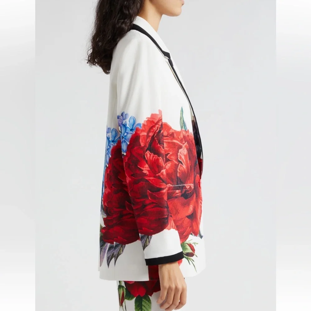 Alice and Olivia DENNY LARGE FORMAT FLORAL BLAZER SIZE 4 - Picture 4 of 5